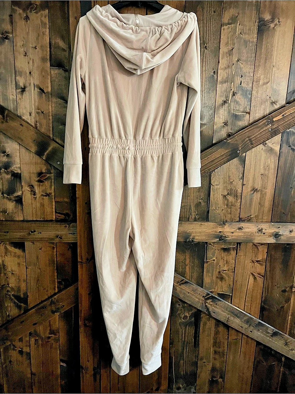 G by Giuliana Hooded Jumpsuit in Beige Small New - Picture 2 of 9